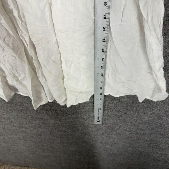 Ashley Stewart Blouse Women 10/12 White V-Neck Sleeveless Wide Strap Rayon - Picture 5 of 6